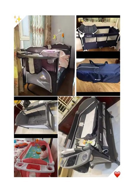 Lit multifonctionnel pour bébé de 0 à 6 ans, bascule, couche-culotte, table proxy, installation gratuite, pliable