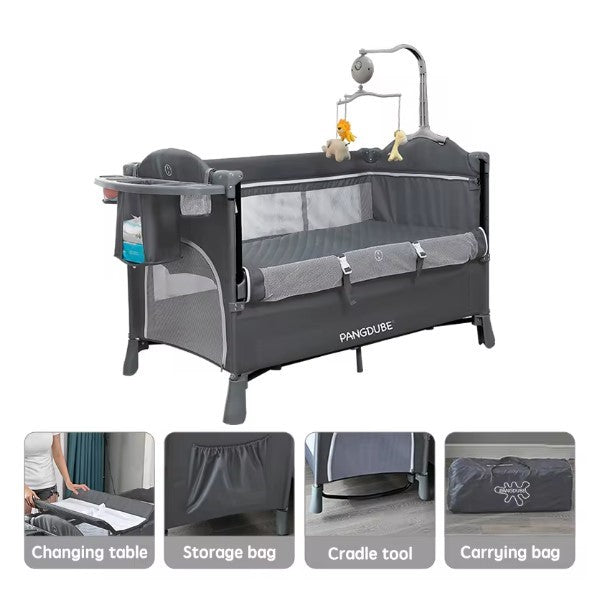 Lit multifonctionnel pour bébé de 0 à 6 ans, bascule, couche-culotte, table proxy, installation gratuite, pliable